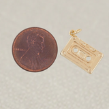 Gold Cassette Tape Charm