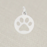 Silver Dog Paw Charm