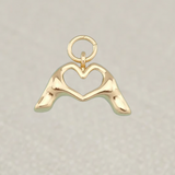 Gold Heart Hand Charm