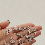 Silver Birth Flower Charm