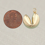 Gold Fortune Cookie Charm