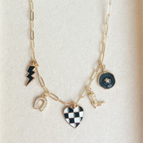 Checkered Charm Necklace