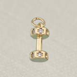 Gold Barbell Charm