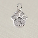 Silver Dog Paw Charm
