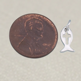 Silver Fish Cross Charm