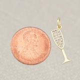 Gold Champagne Glass Charm