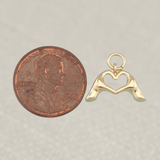 Gold Heart Hand Charm