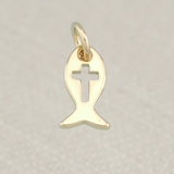 Gold Fish Cross Charm