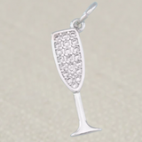 Silver Champagne Glass Charm