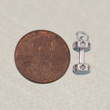 Silver Barbell Charm