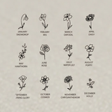 Silver Birth Flower Charm