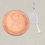 Silver Champagne Glass Charm