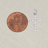 Silver Diamond Cross Charm