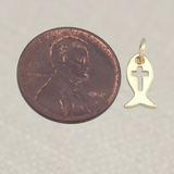 Gold Fish Cross Charm