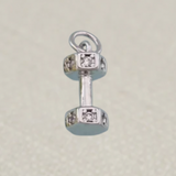 Silver Barbell Charm