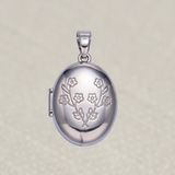Silver Oval Locket Charm