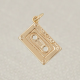 Gold Cassette Tape Charm