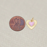 Gold Pink Heart Charm