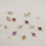 Gold Birthstone Charm - Connector
