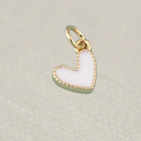 White Tiny Heart Charm