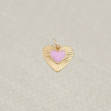 Gold Pink Heart Charm