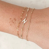 Gold Sideways Initial Charm