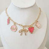 Pink Charm Necklace